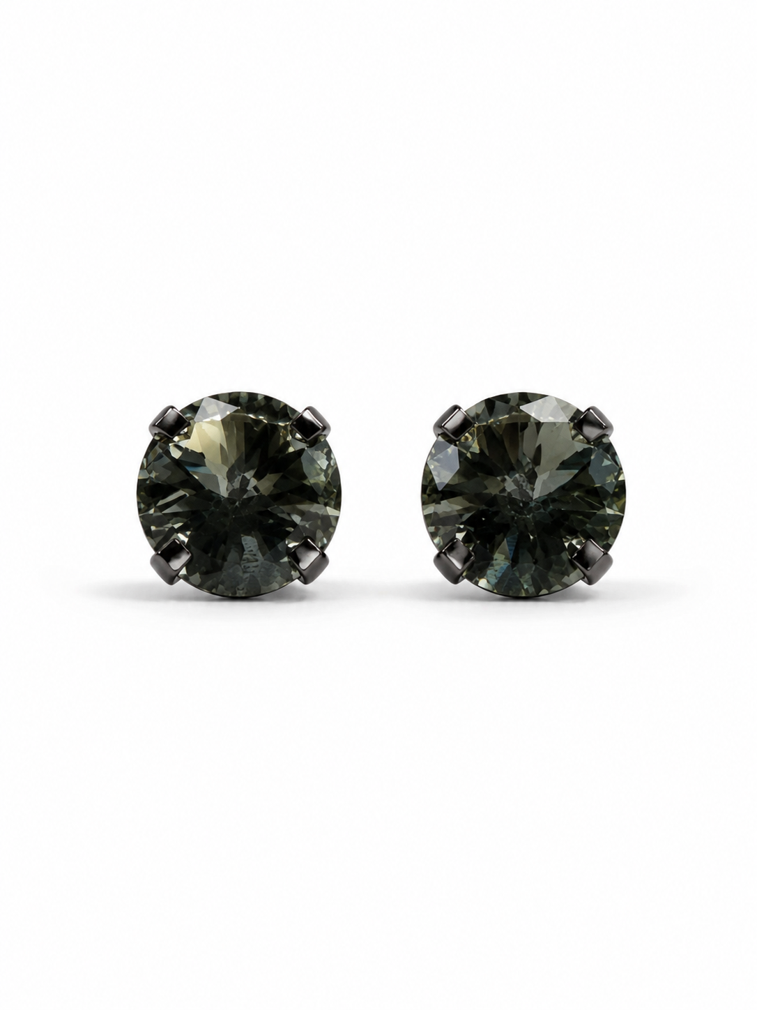 Серьги Prism of Elegance гвоздик с крупным акцентным графитовым фианитом