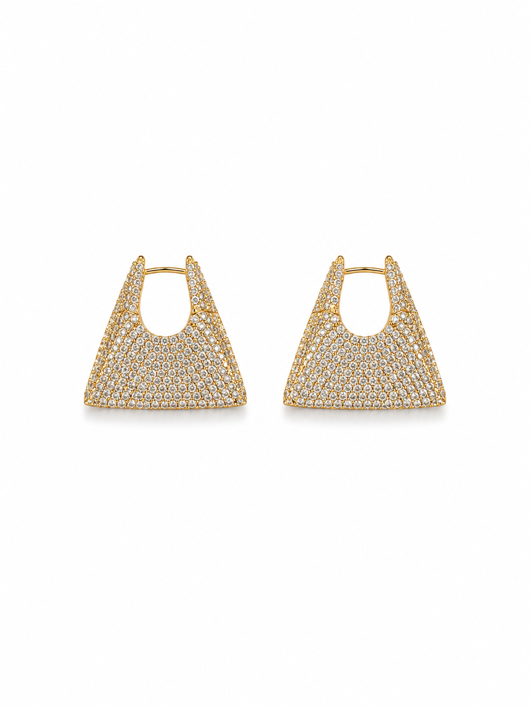 Серьги Crystal треугольной формы с камнями