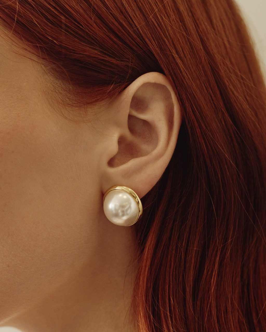 Серьги Pearl полусферы крупные на металле