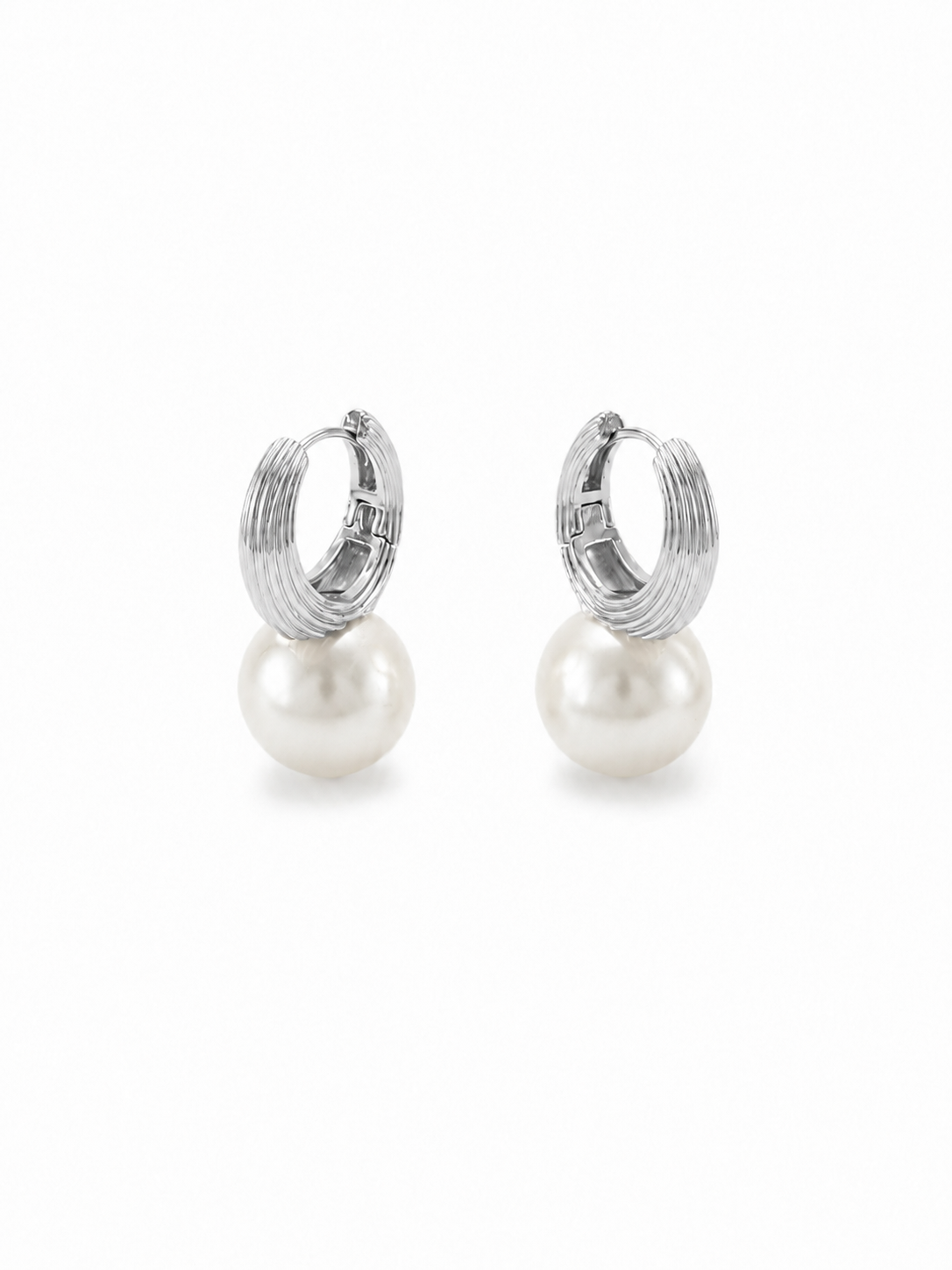 Серьги Pearl жемчужина на фактурной швензе