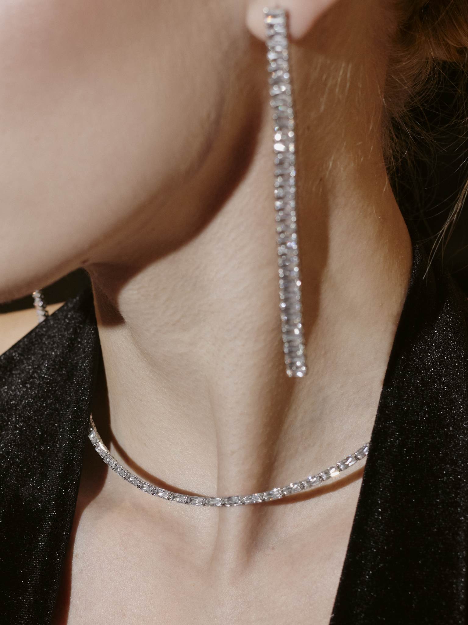 Чокер Crystal камни в багетной огранке сверху