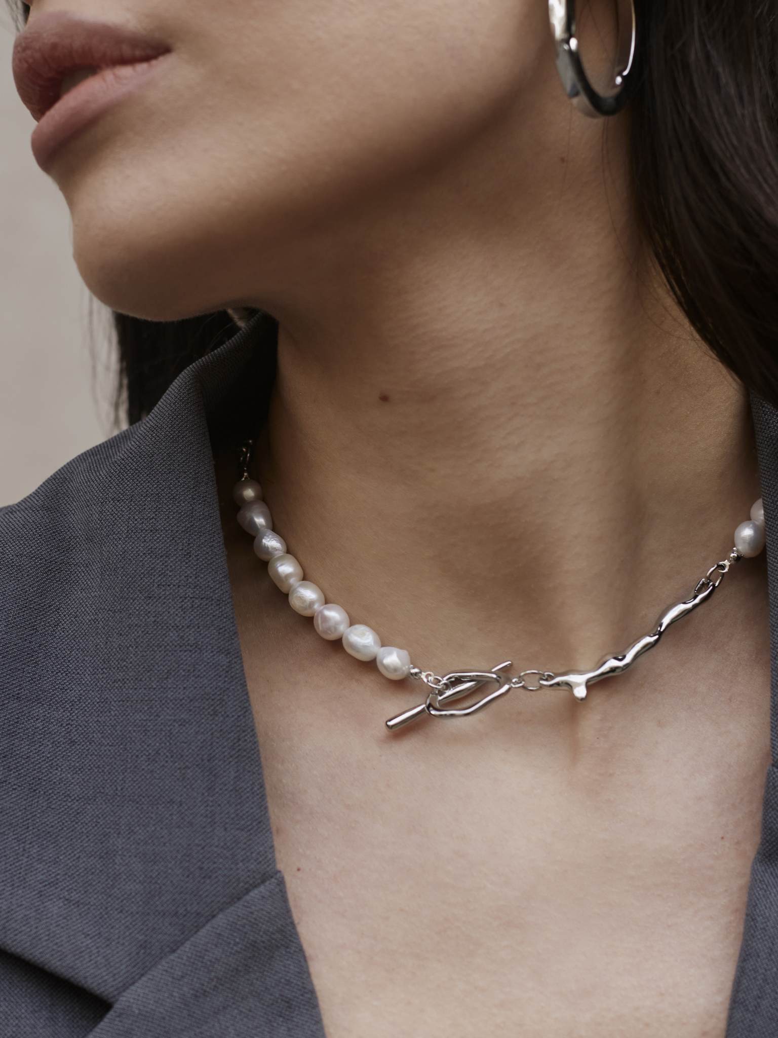 Чокер Pearl с мятыми вставками