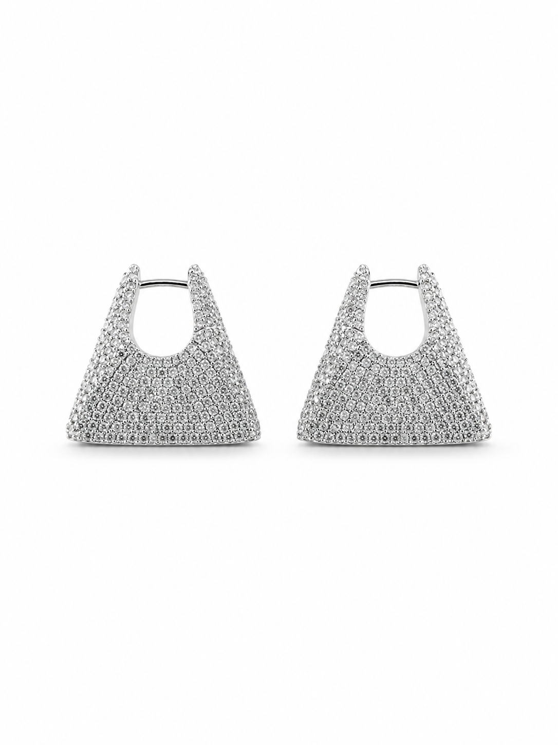 Серьги Crystal треугольной формы с камнями