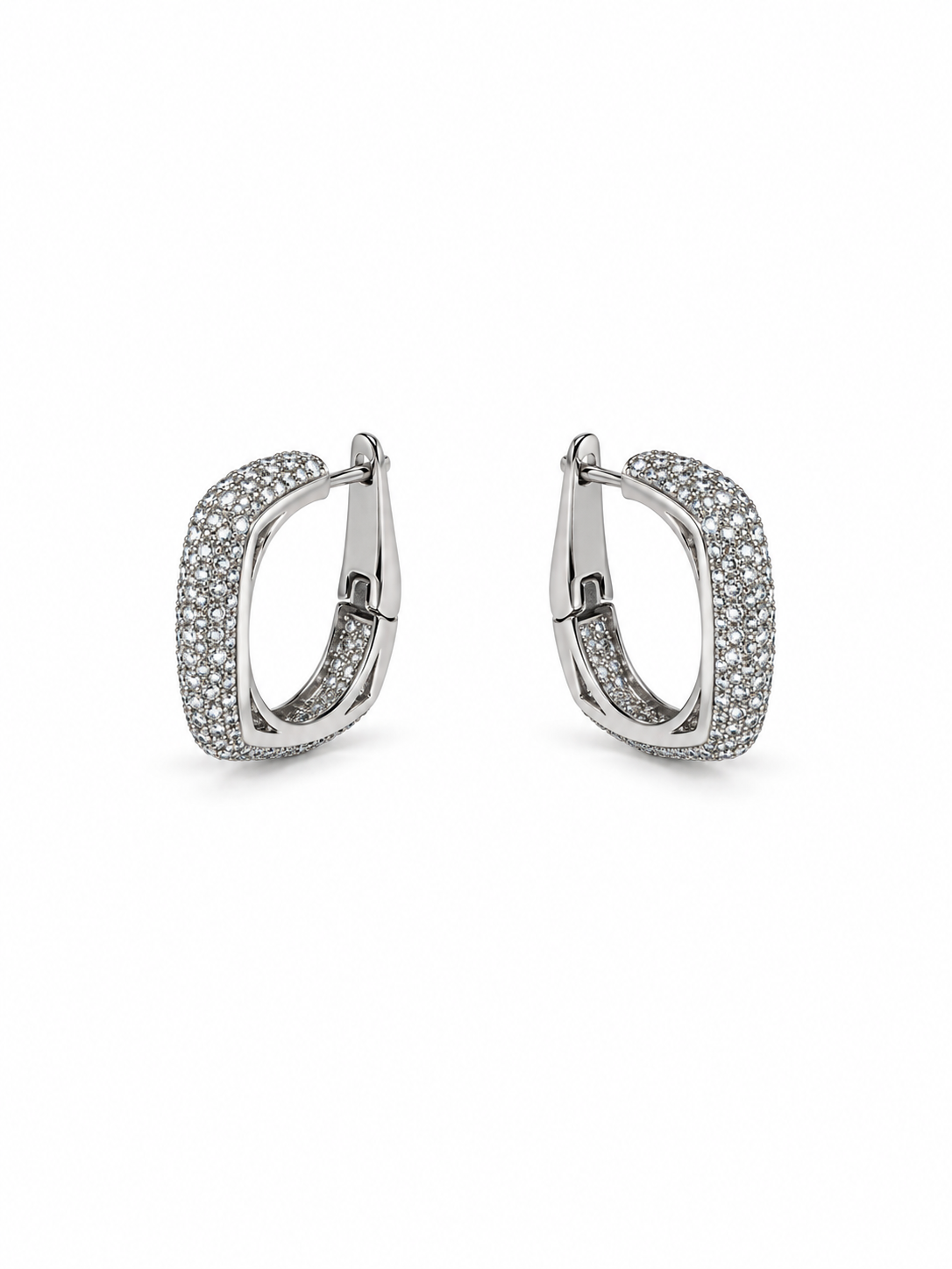 Серьги Crystal с мелкой россыпью фианитов базовые