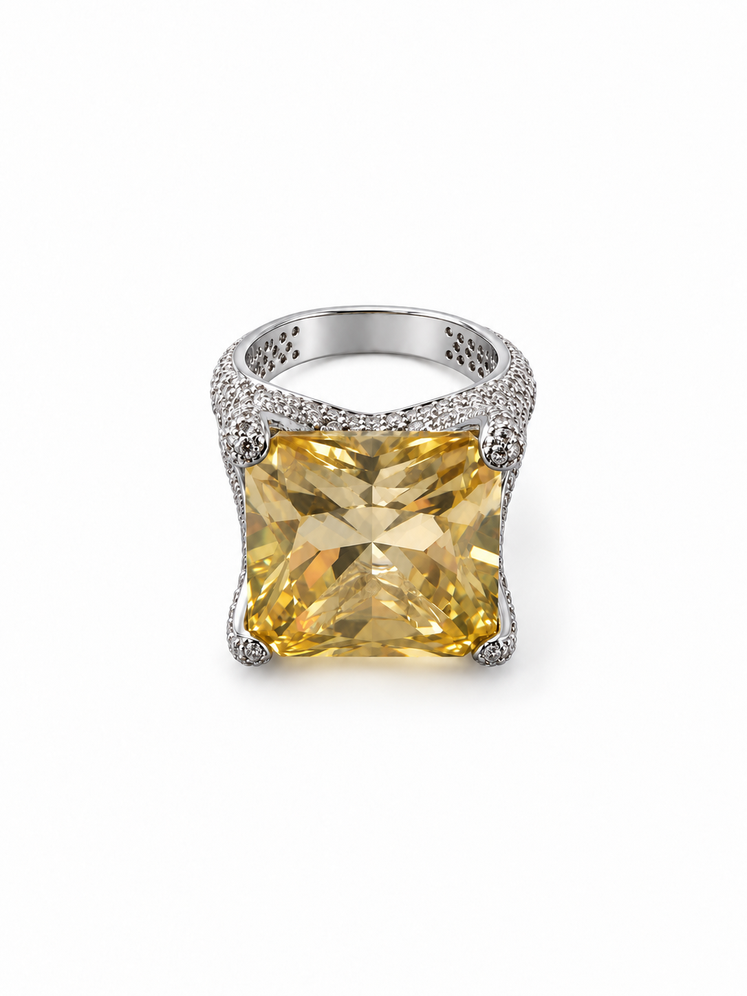 Кольцо Prism of Elegance с крупным желтым камнем