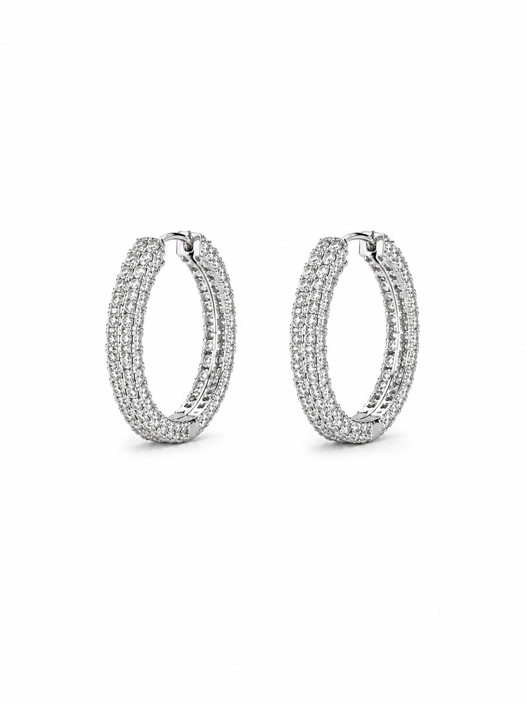 Серьги Crystal конго с мелкой россыпью