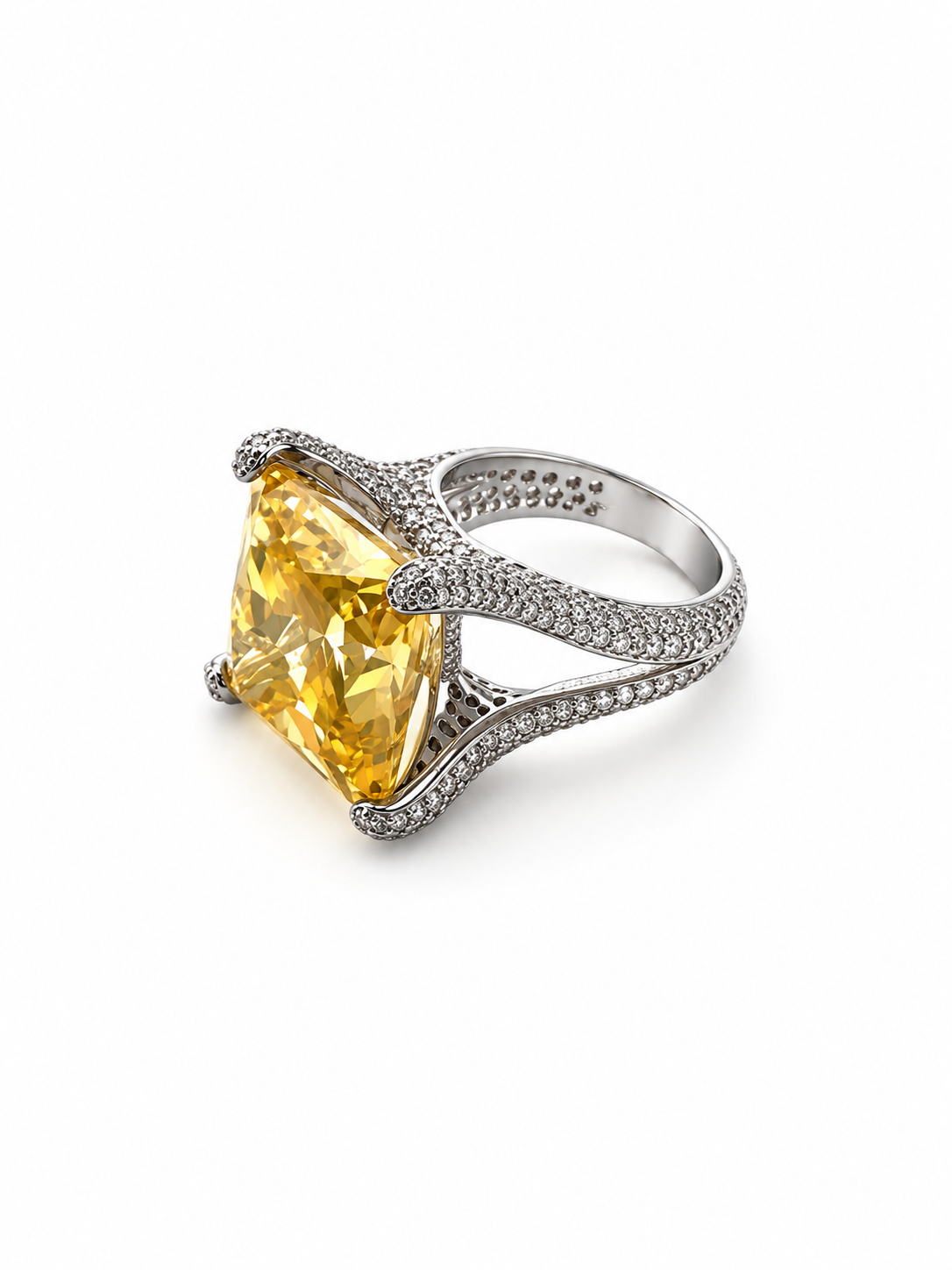 Кольцо Prism of Elegance с крупным желтым камнем