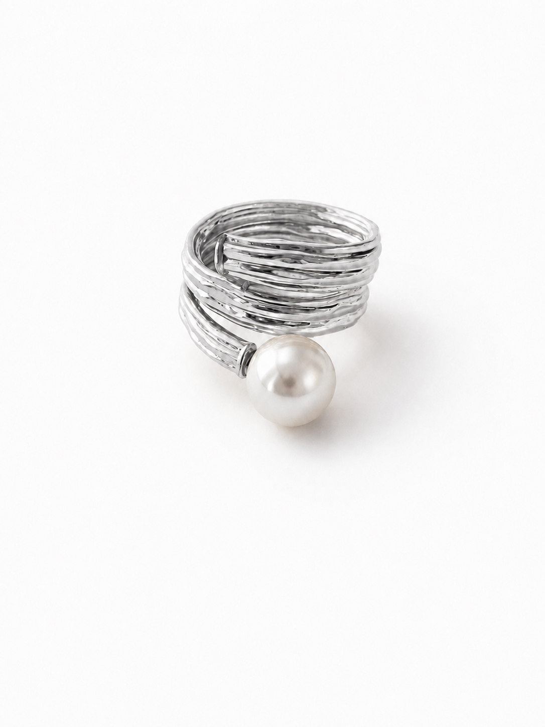 Кольцо Pearl крученое с жемчужиной