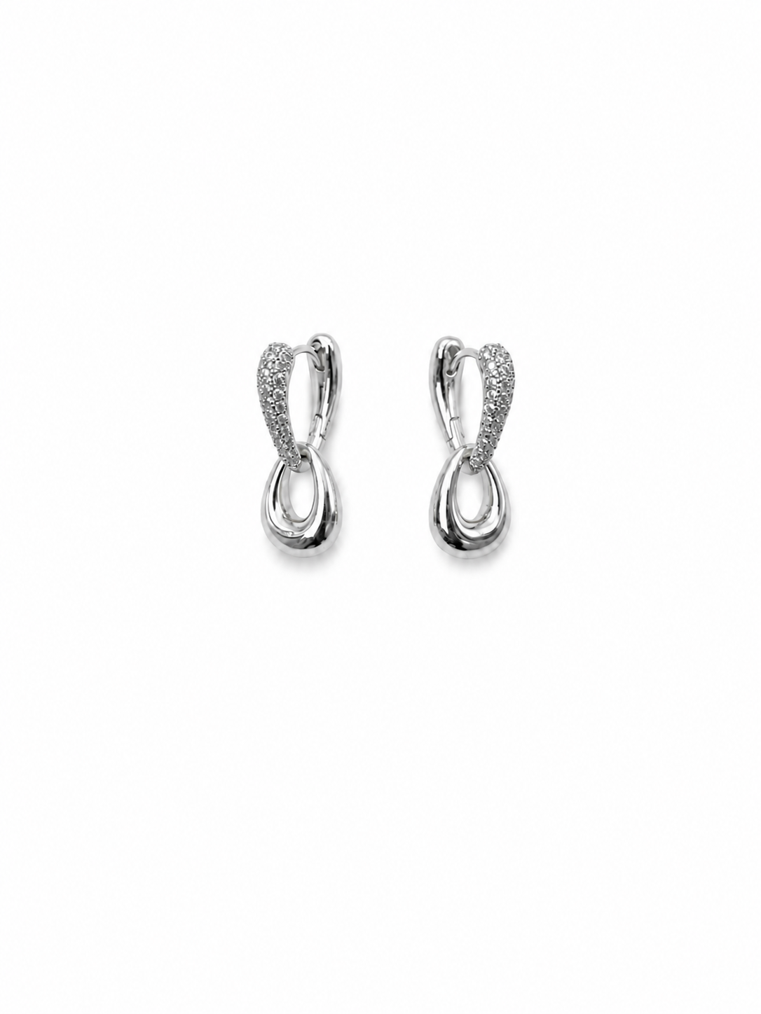 Серьги Crystal трансформеры  с подвесом каплей