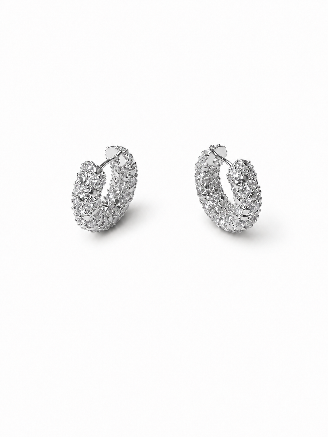 Серьги Crystal маленькие конго с камнями