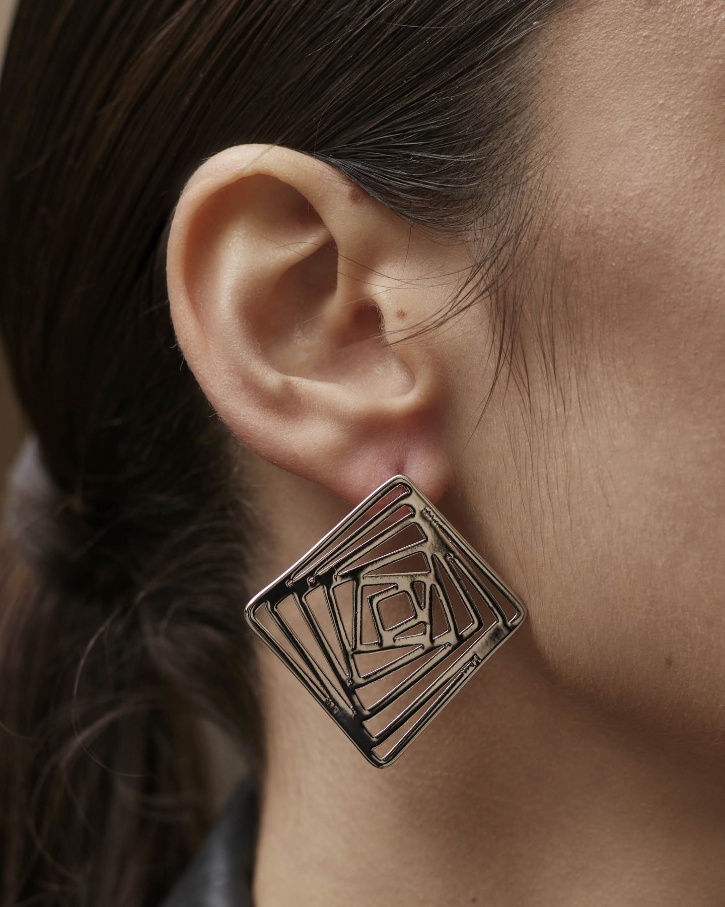 Серьги Geometry ромбы с узором