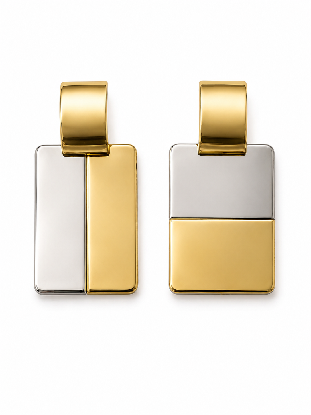 Серьги Bicolor с двухцветной пластиной