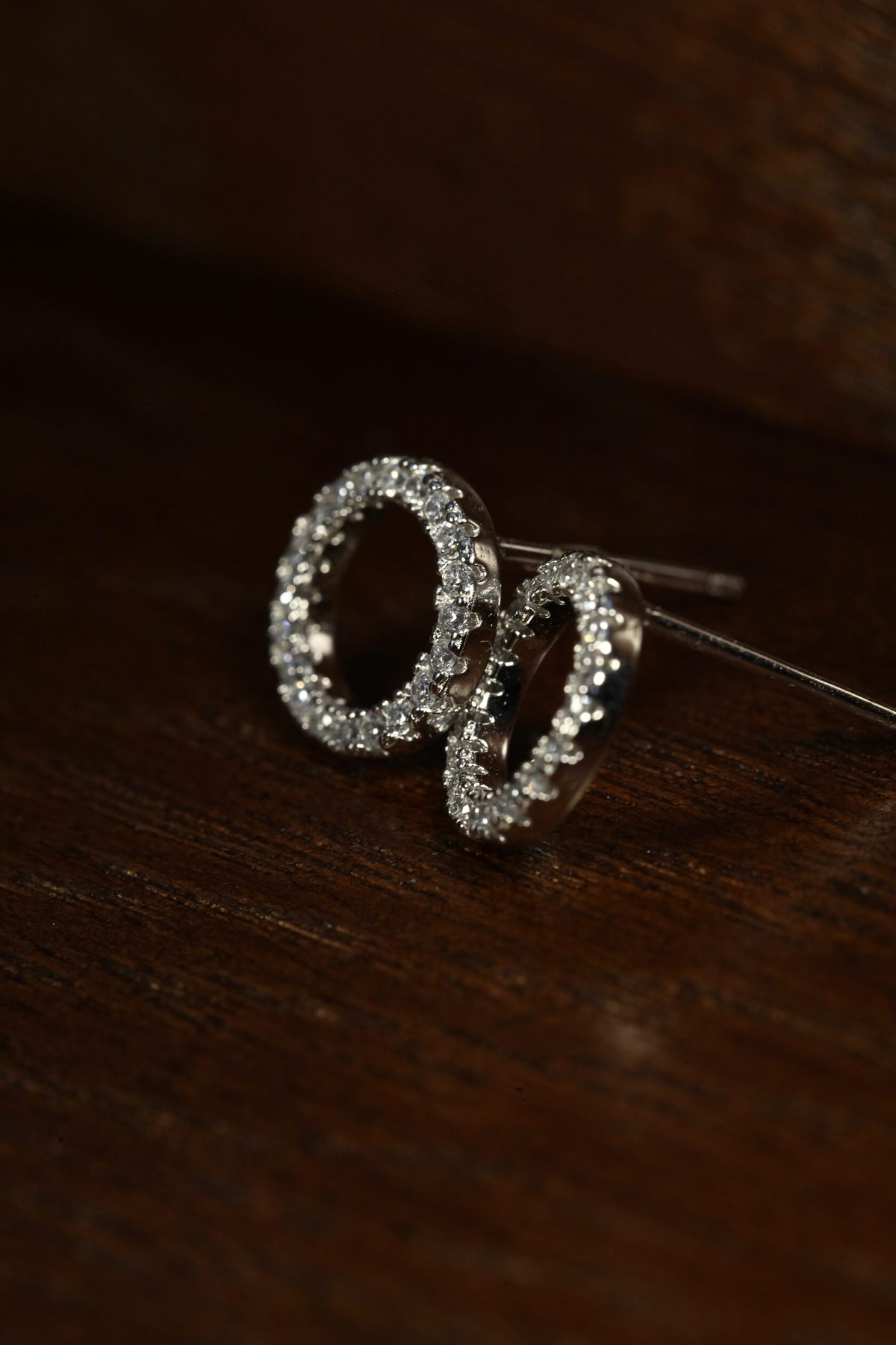 Серьги Crystal круги в камнях