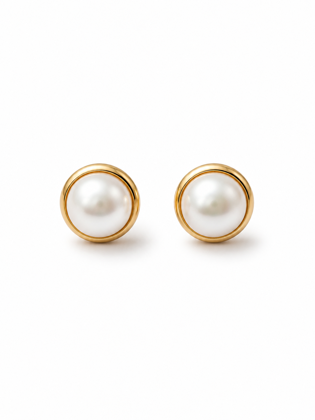 Серьги Pearl пуссеты с жемчужиной среднего размера на металле
